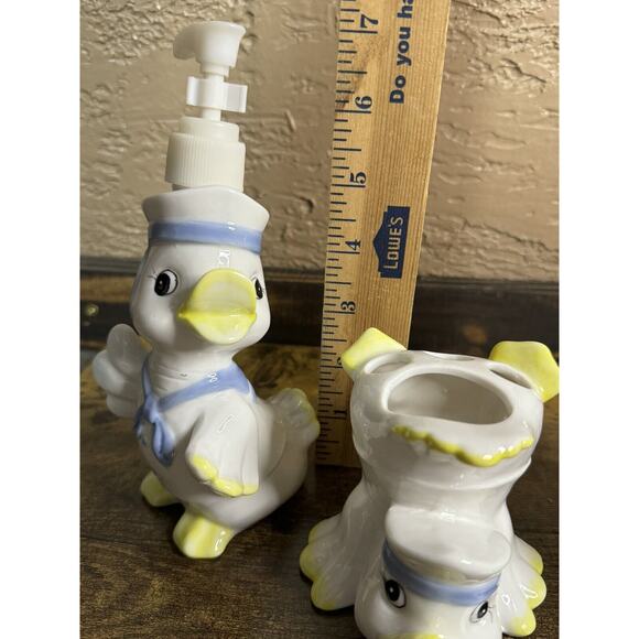 Sailor Duck Toothbrush Holder, Soap Dispenser, & Accessory Holder. Baby Ducks - Picture 12 of 13